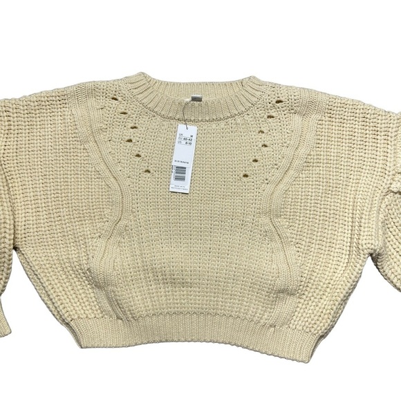 TopShop Pointelle Detail Balloon Sleeve Knit Sweater M (8-10) - Picture 5 of 11